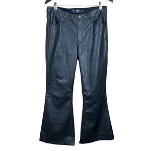 Hollister Y2K High Rise Faux Leather Pants Size 11 11x30 Black